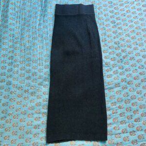 Wilfred Free fitted stretchy ribbed dark grey skirt S